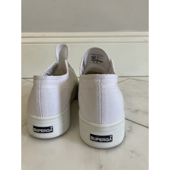 Superga Women’s Size 9.5 White Canvas Platform Fashion Sneakers - Picture 5 of 10
